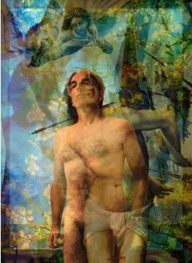 Empathy St. Sebastian digital collage painting